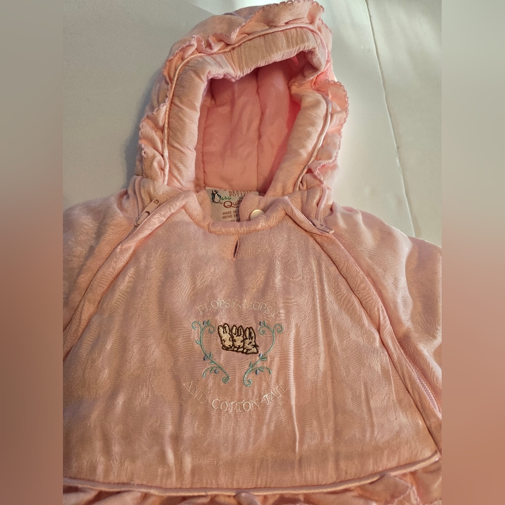 Vintage Quiltex NWT Pink Baby Snowsuit Winter Clean Infant Adorable Size 3-6 M - Picture 5 of 11